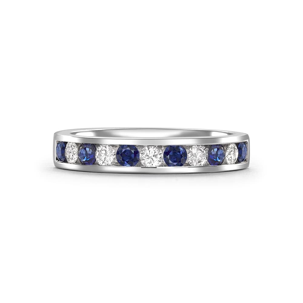 Platinum Sapphire Eternity Band